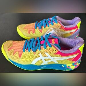 Asics Women's Neon Yellow Pink Blue Sneakers